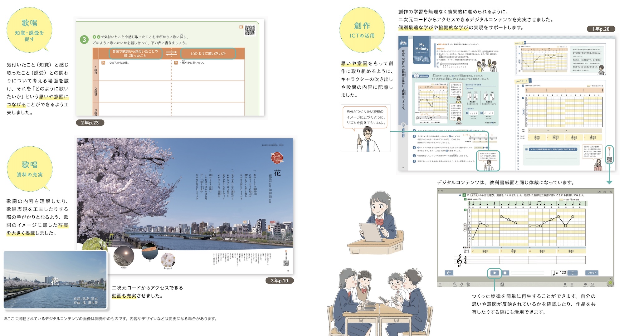 各領域、分野の教材が、より学びやすくなるよう工夫しました